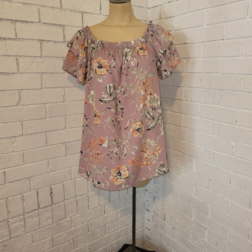Charming Floral Off-the-Shoulder Blouse - MTS Brand - Size Medium